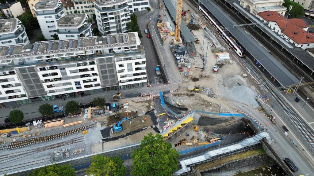 Gare de Vevey, travaux 2026 ©Groupe Grisoni